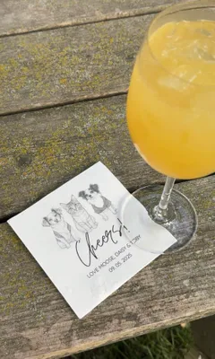 Custom Beverage Napkin - Wedding