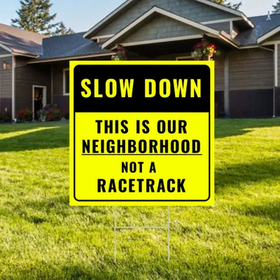 Custom Slow Message Yard Sign