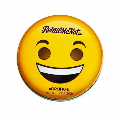 Smiley Face Emojy Tin with Orange Mints - Imprint Now - UK