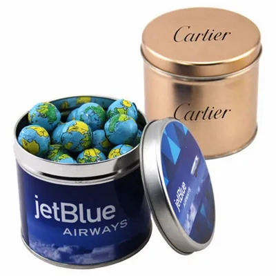Round Tin with Chocolate Globes - SBF4100 - Imprint Now - UK
