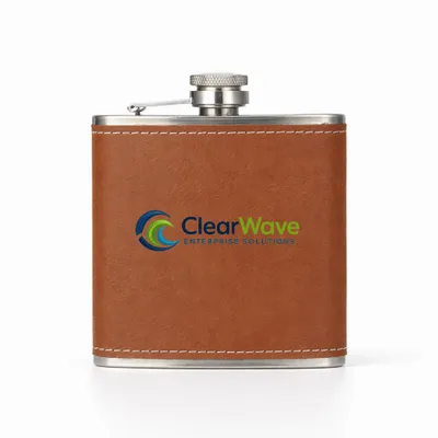 Leather Wrapped Hip Flasks - Imprint Now - UK