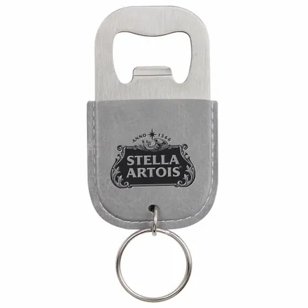 Leather Bottle Opener Keychain Leather Bottle Opener Keychain - Imprint Now - UK