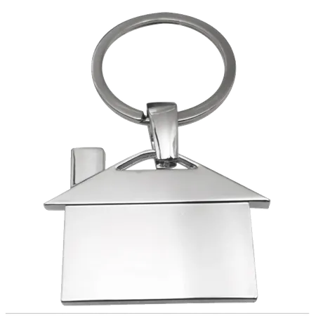 House-Shaped Metal Keychain House-Shaped Metal Keychain - Imprint Now - UK