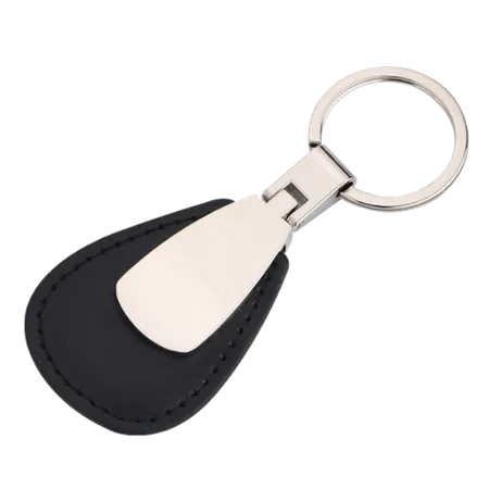 Teardrop Leather & Metal Keychain Teardrop Leather & Metal Keychain - Imprint Now - UK