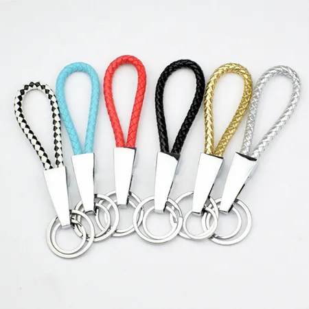 Braided Leather & Metal Keychain Braided Leather & Metal Keychain - Imprint Now - UK