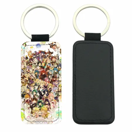 Curved Rectangle Leather Keychain Curved Rectangle Leather Keychain - Imprint Now - UK