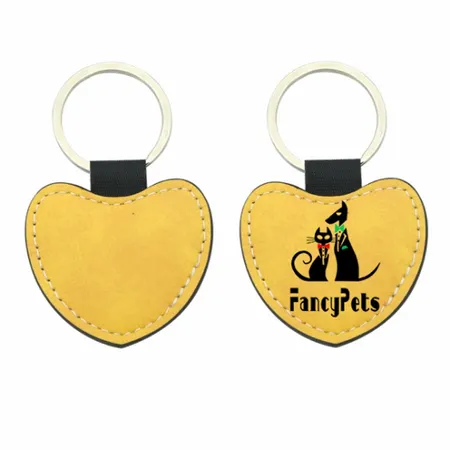 Full-Colour Heart Leather Keychain Full-Colour Heart Leather Keychain - Imprint Now - UK