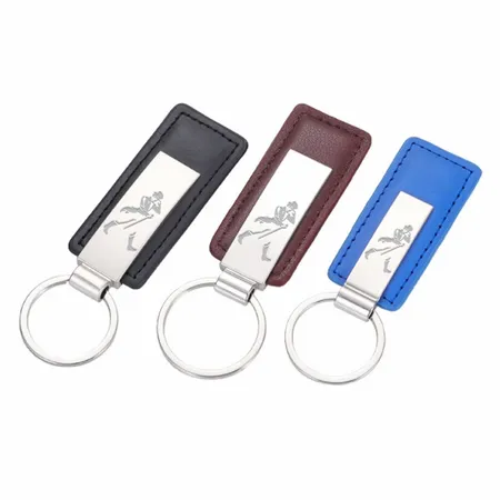 Classic Metal & Leather Keychain Classic Metal & Leather Keychain - Imprint Now - UK