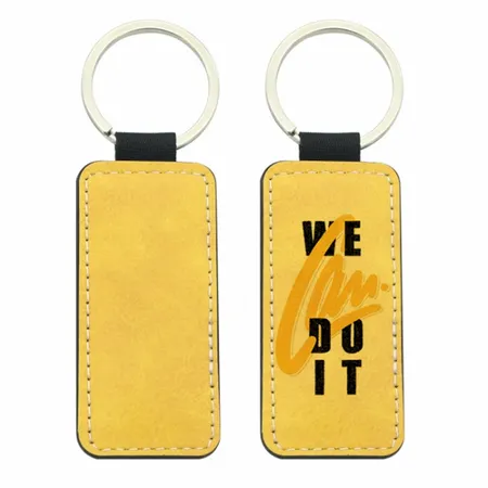 Full-Colour Rectangle Leather Keychain Full-Colour Rectangle Leather Keychain - Imprint Now - UK