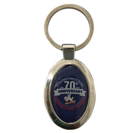 Durable Epoxy Oval Metal Keychain Durable Epoxy Oval Metal Keychain - Imprint Now - UK