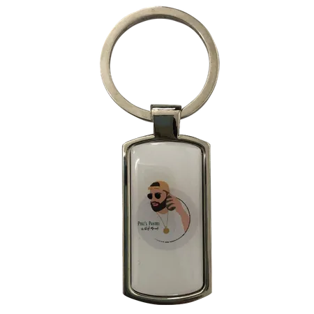 Straight Rectangle Metal Keychain Straight Rectangle Metal Keychain - Imprint Now - UK