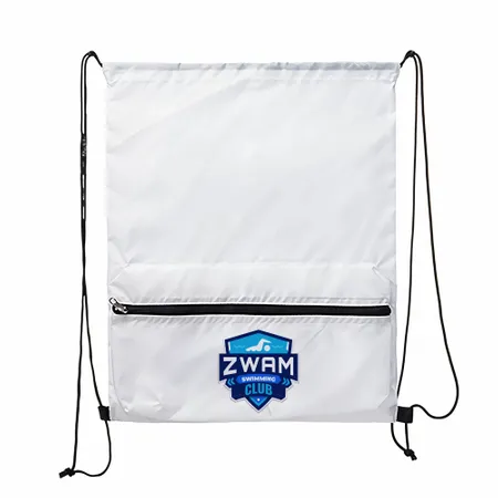 Zip Pocket Drawstring Bag Zip Pocket Drawstring Bag - Imprint Now - UK