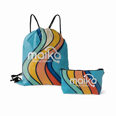 Drawstring Bag and Pouch Set Drawstring Bag and Pouch Set - Imprint Now - UK