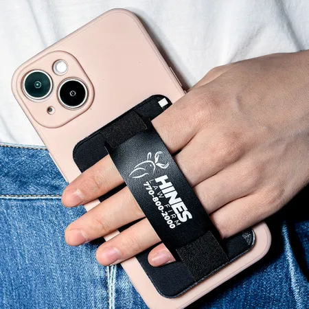 Leather Phone Wallet with Hand Grip - Imprint Now - UK