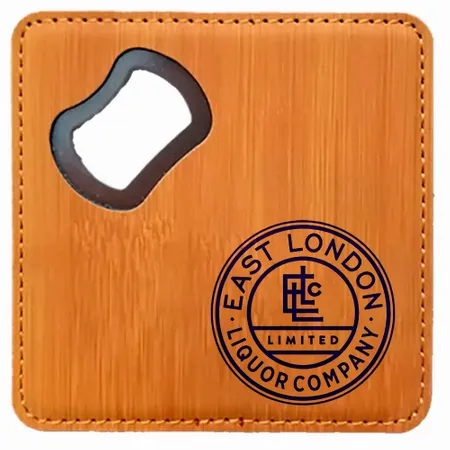 Leather Bottle Opener Coaster - Imprint Now - UK