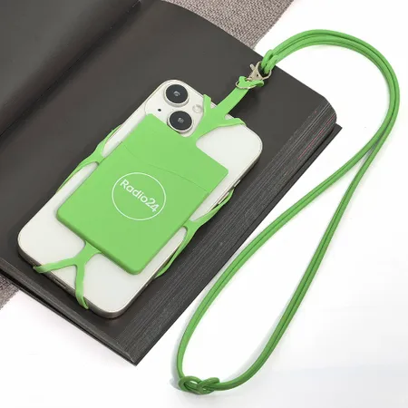 Lanyard Silicone Phone Wallet Holder - Imprint Now - UK
