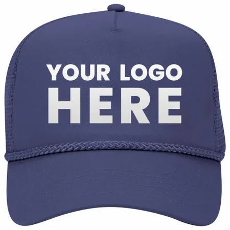 Otto 5 Panel Mid Pro Mesh Back Trucker Hat, Cotton Blend Twill Rope Cap - 39-071 - Imprint Now - UK