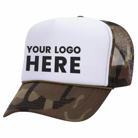 Otto 49-158 5-Panel High Crown Foam Trucker Hat - Camo - Imprint Now - UK