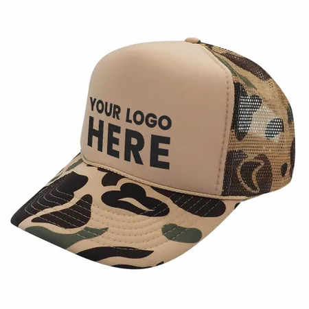 Nissun CPC - Foam Trucker Hat Camo, 5-Panel Camouflage Cap - Imprint Now - UK