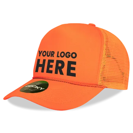 Decky 221 Neon Foam Trucker Cap, 5-Panel Mesh Back Hat Decky 221 Neon Foam Trucker Cap, 5-Panel Mesh Back Hat - Imprint Now - UK