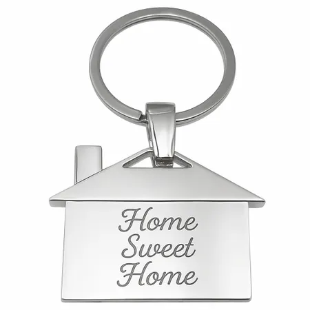 House-Shaped Metal Keychain - Imprint Now - UK
