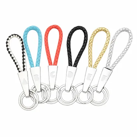 Braided Leather & Metal Keychain - Imprint Now - UK