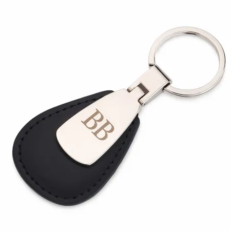 Teardrop Leather & Metal Keychain - Imprint Now - UK