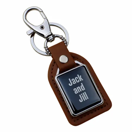 Premium Leather & Metal Keychain - Imprint Now - UK