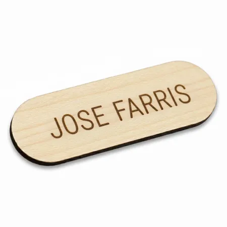 Wooden Name Badges - Imprint Now - UK