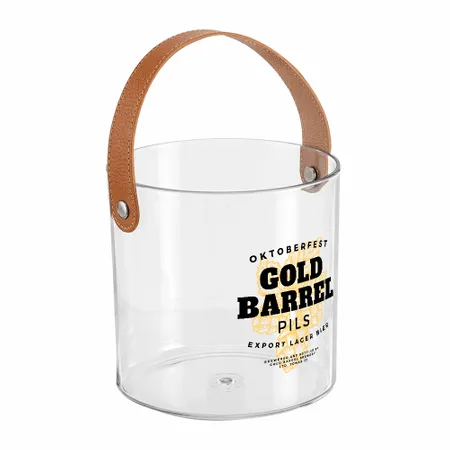 Leather-Strap Clear Drink Buckets - Imprint Now - UK