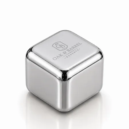 Silver Stainless Steel Ice cubes - Imprint Now - UK