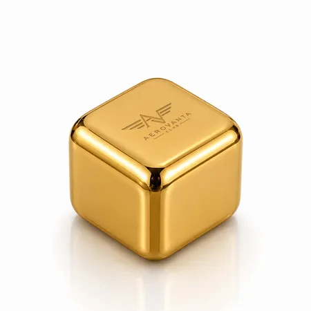Gold Stainless Steel Ice Cubes - Imprint Now - UK