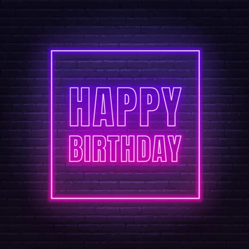 Happy Birthday Framed Neon Sign - Imprint Now - UK