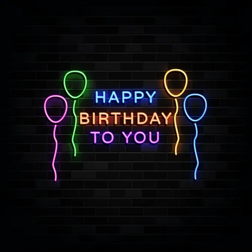Happy Birthday To You with Balloons Neon Sign - Imprint Now - UK