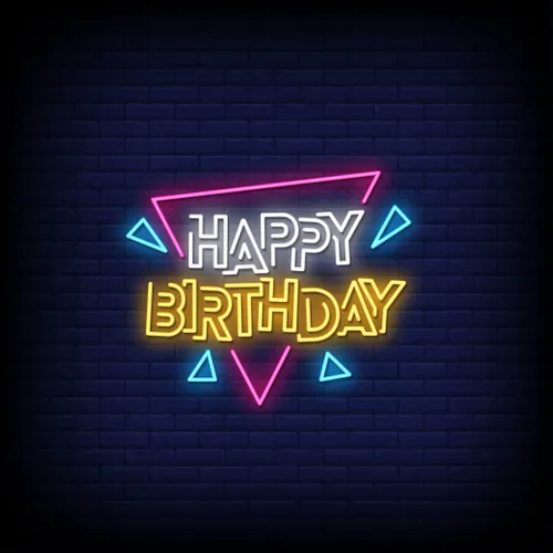 Angles Happy Birthday Neon Sign - Imprint Now - UK