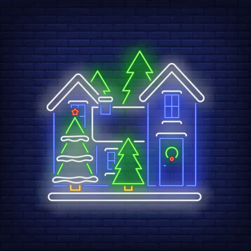 Christmas House Neon Sign - Imprint Now - UK