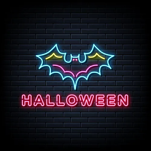 Halloween Neon Sign with Bat - Imprint Now - UK