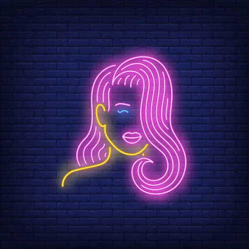 Girl with Pink Hair Neon Sign - Imprint Now - UK