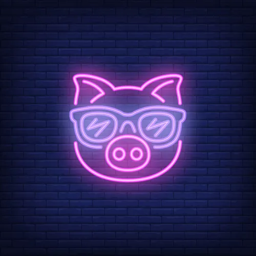 Cute Cartoon Pink Pig Sunglasses Neon Sign - Imprint Now - UK