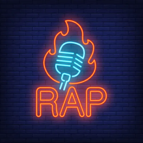 Rap Microphone Flame Neon Sign - Imprint Now - UK