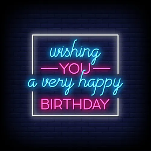 Wishing You A Very Happy Birthday Neon Sign - Imprint Now - UK