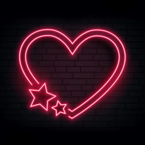 Red Love Heart Star Neon Sign - Imprint Now - UK