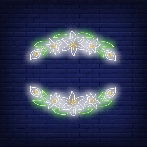 White Flower Neon Sign - Imprint Now - UK