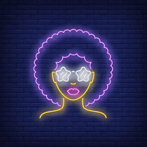 Afro Retro Girl Neon Sign - Imprint Now - UK