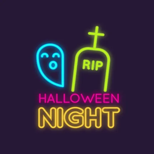 RIP Ghost Halloween Night Neon Sign - Imprint Now - UK
