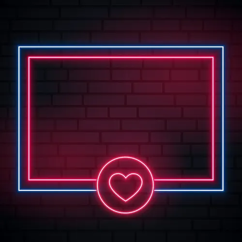 Love Heart Neon Glowing Frame Neon Sign - Imprint Now - UK