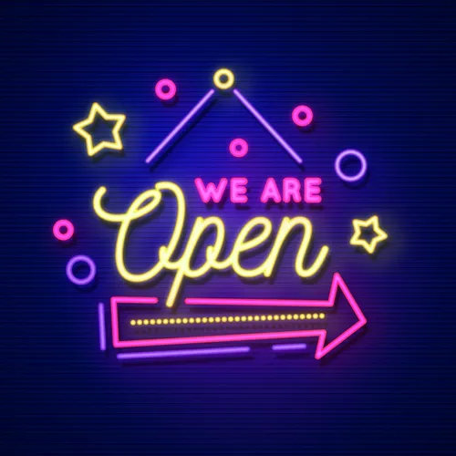 We Are Open Hanging Neon Sign - Imprint Now - UK