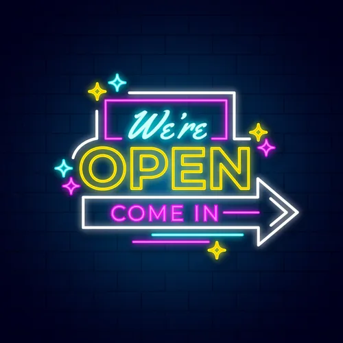 We're Open Come In Neon Sign - Imprint Now - UK