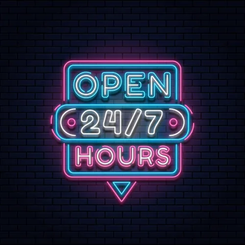 24/7 Open Hours Neon Sign - Imprint Now - UK