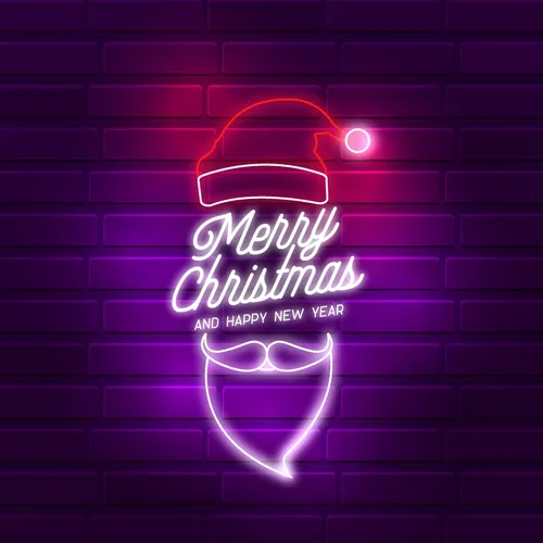 Santa Greeting Merry Christmas and New Year Neon Sign - Imprint Now - UK